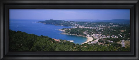 Framed High angle view of a bay, Llafranc, Costa Brava, Spain Print