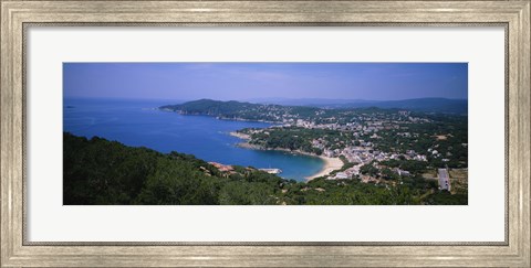 Framed High angle view of a bay, Llafranc, Costa Brava, Spain Print