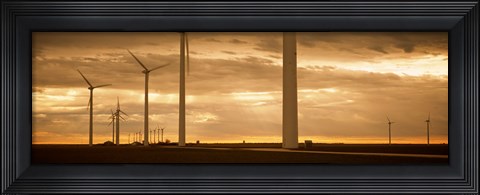 Framed Wind turbines in a field, Amarillo, Texas, USA Print