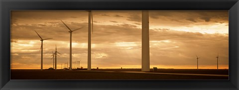 Framed Wind turbines in a field, Amarillo, Texas, USA Print