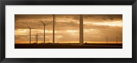 Framed Wind turbines in a field, Amarillo, Texas, USA Print