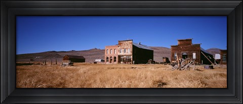 Framed Buildings in a ghost town, Bodie Ghost Town, California, USA Print
