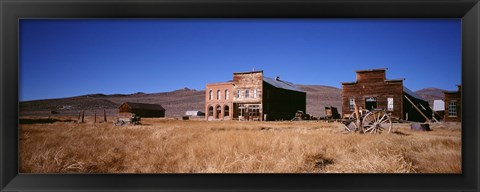 Framed Buildings in a ghost town, Bodie Ghost Town, California, USA Print