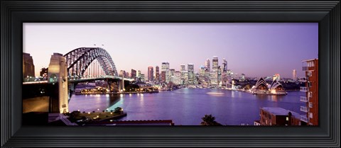 Framed Bridge over an inlet, Sydney Harbor Bridge, Sydney, New South Wales, Australia Print