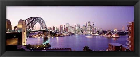 Framed Bridge over an inlet, Sydney Harbor Bridge, Sydney, New South Wales, Australia Print