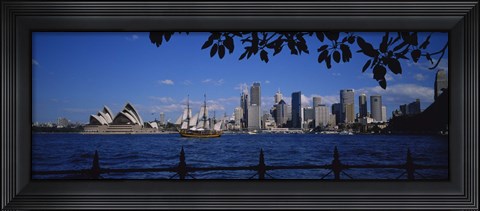 Framed Skyscrapers On The Waterfront, Sydney Opera House, Sydney, New South Wales, United Kingdom, Australia Print