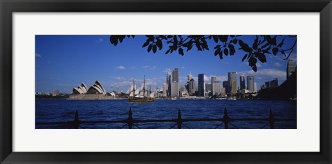 Framed Skyscrapers On The Waterfront, Sydney Opera House, Sydney, New South Wales, United Kingdom, Australia Print