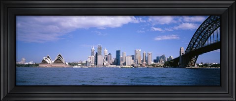 Framed Sydney Harbor Bridge and Skyscrapers, Sydney, Australia Print