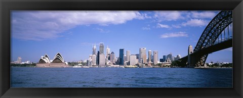 Framed Sydney Harbor Bridge and Skyscrapers, Sydney, Australia Print