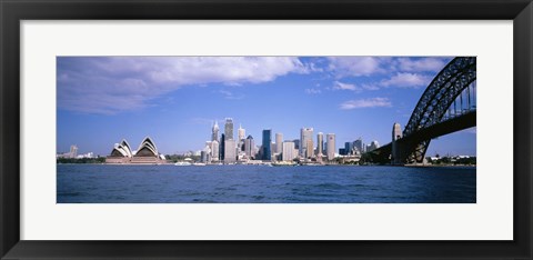 Framed Sydney Harbor Bridge and Skyscrapers, Sydney, Australia Print