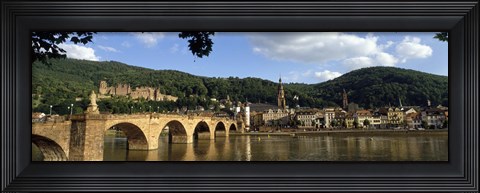 Framed Bridge across a river, Heidelberg Germany Print