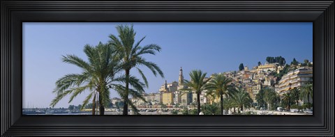 Framed Building On The Waterfront, Menton, France Print