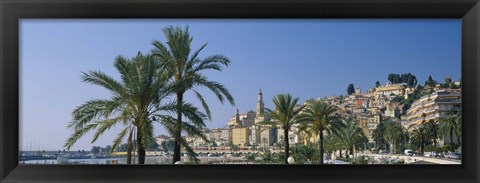 Framed Building On The Waterfront, Menton, France Print