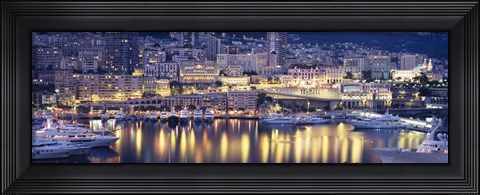 Framed Harbor Monte Carlo Monaco Print