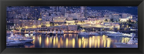 Framed Harbor Monte Carlo Monaco Print