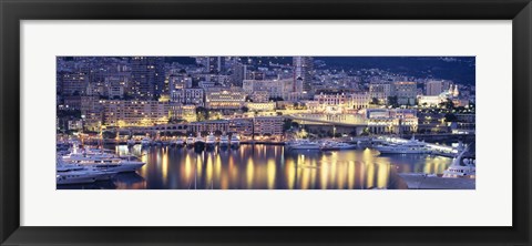 Framed Harbor Monte Carlo Monaco Print