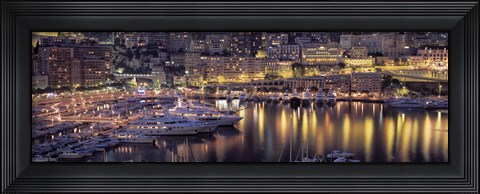 Framed Harbor, Monte Carlo, Monaco Print