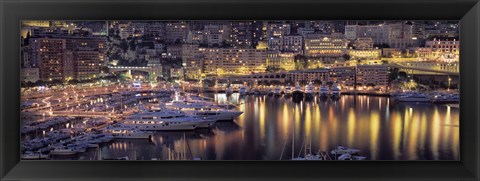 Framed Harbor, Monte Carlo, Monaco Print