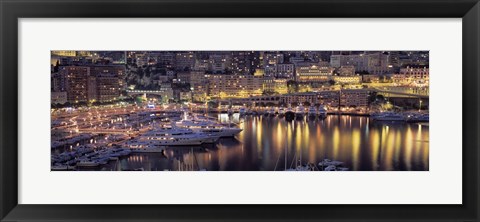 Framed Harbor, Monte Carlo, Monaco Print