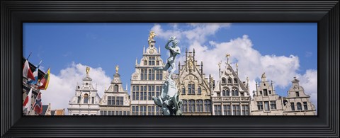 Framed Low angle view of buildings, Grote Markt, Antwerp, Belgium Print