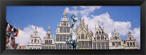 Framed Low angle view of buildings, Grote Markt, Antwerp, Belgium Print