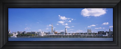 Framed Buildings on the waterfront, Antwerp, Belgium Print