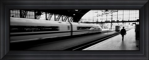 Framed Train leaving a Station, Cologne, Germany Print