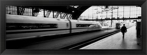 Framed Train leaving a Station, Cologne, Germany Print