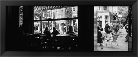 Framed Tourists In A Cafe, Amsterdam, Netherlands Print