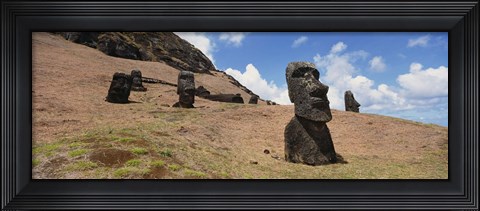 Framed Close Up of Moai statues, Easter Island, Chile Print