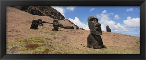 Framed Close Up of Moai statues, Easter Island, Chile Print