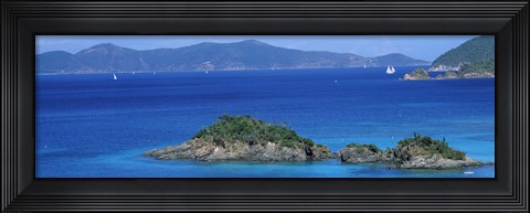 Framed Islands in the sea, Trunk Bay, St. John, US Virgin Islands Print