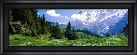 Framed Alpine Scene Near Murren Switzerland Print