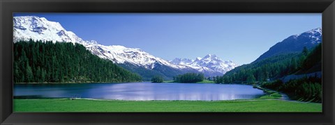 Framed Lake Silverplaner St Moritz Switzerland Print