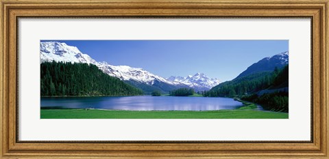 Framed Lake Silverplaner St Moritz Switzerland Print