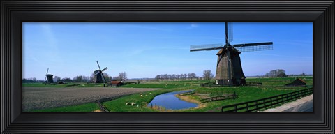 Framed Windmills near Alkmaar Holland (Netherlands) Print
