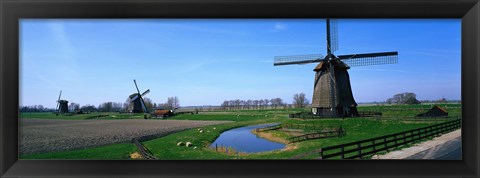 Framed Windmills near Alkmaar Holland (Netherlands) Print