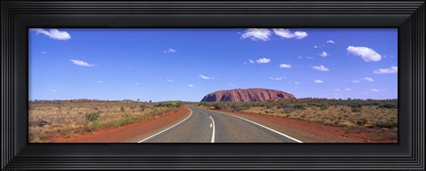 Framed Road and Ayers Rock Australia Print