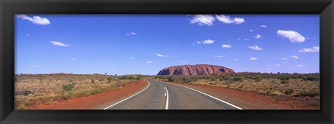 Framed Road and Ayers Rock Australia Print