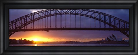 Framed Sydney Harbor Bridge, Sydney, New South Wales, United Kingdom, Australia Print