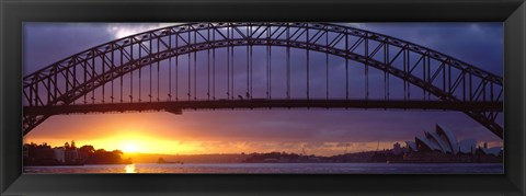 Framed Sydney Harbor Bridge, Sydney, New South Wales, United Kingdom, Australia Print