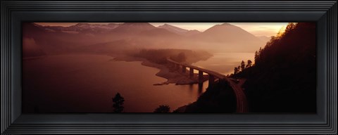 Framed Sylvenstein Lake with Bridge Bavaria Germany Print