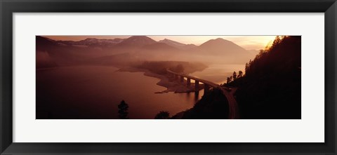 Framed Sylvenstein Lake with Bridge Bavaria Germany Print