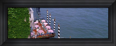 Framed Canal Side Cafe Venice Italy Print
