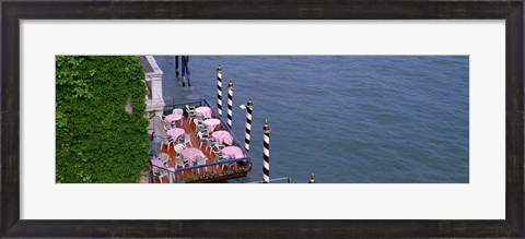 Framed Canal Side Cafe Venice Italy Print