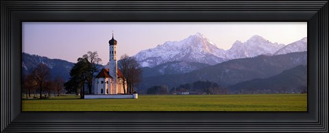 Framed St Coloman Church and Alps Schwangau Bavaria Germany Print