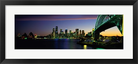 Framed Sydney Australia at dusk Print