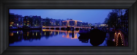 Framed Bridge at night, Amsterdam Netherlands Print