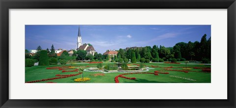 Framed Garden At Schonbrunn Palace (Schloss Schonbrunn), Vienna, Austria Print