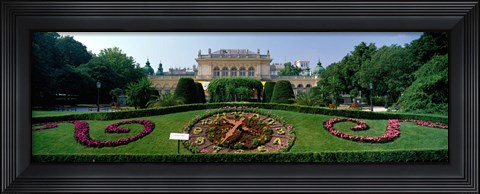 Framed Flower Clock, Stadtpark, Vienna, Austria Print